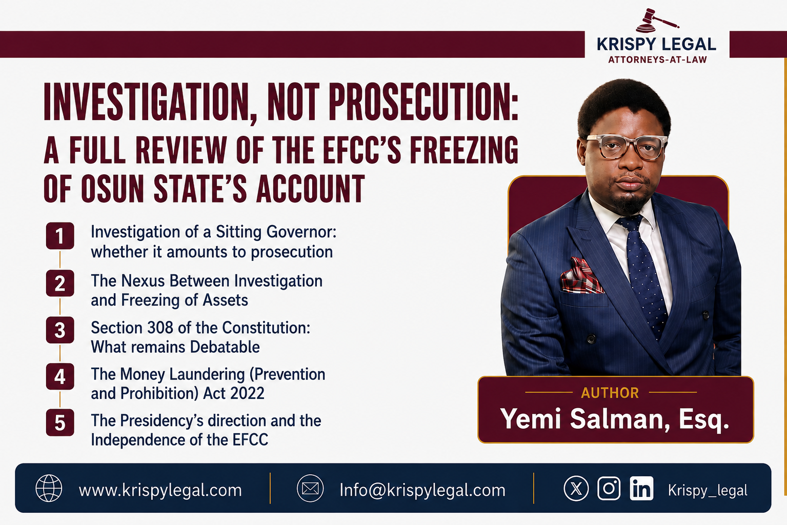 Investigation, Not Prosecution